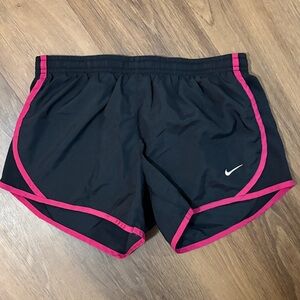 Nike Women's Athletic Shorts in Black with Pink Trim